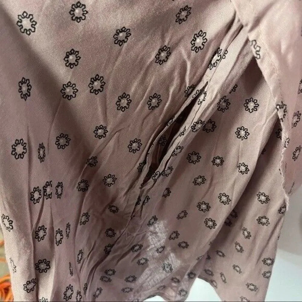 Free People Mauve Taupe Beck Long Sleeve Mini Tunic Dress Xs View 6